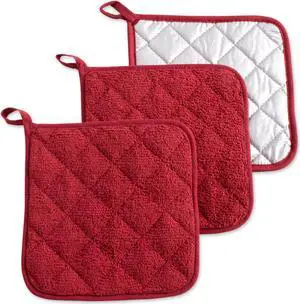 DII Barn Red Terry Potholder (Set of 3)