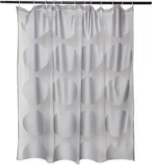 DII Shwr Crtn Lace Circle Gray