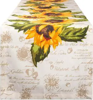 DII Rustic Sunflowers Printed Table Runner