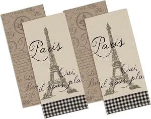 DII Assorted Paris Print Dishtowel (Set of 4)