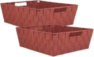 DII Nylon Bin Basketweave Rust Trapezoid  (Set of 2)
