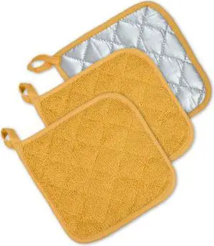 DII Mustard Terry Potholder (Set of 3)