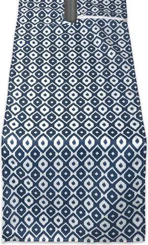 DII Blue Ikat Outdoor Table Runner With Zipper
