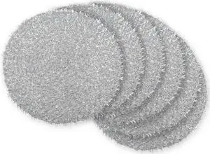 DII Silver Round Polypropylene Woven Tinsel Placemat (Set of 6)