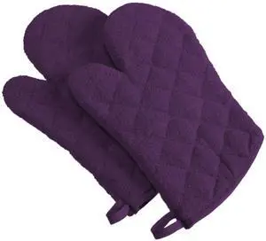 DII Eggplant Terry Oven Mitt (Set of 2)