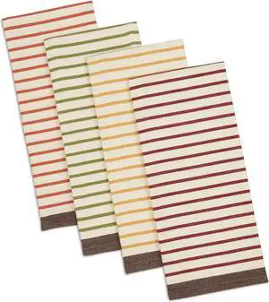 DII Harvest Prep Stripe Woven Dishtowel (Set of 4)