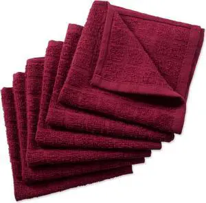 DII Solid Wine Windowpane Terry Dishcloth (Set of 6)