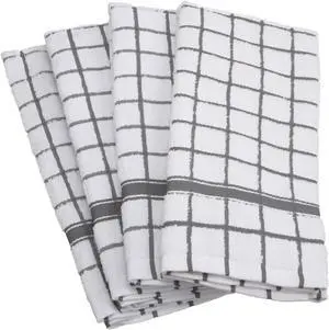 DII Gray Windowpane Terry Dishtowel (Set of 4)
