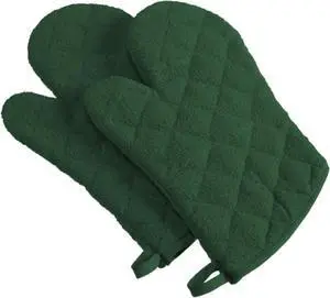 DII Dark Green Terry Oven Mitt (Set of 2)