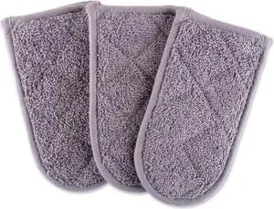DII Gray Terry Pan Handle (Set of 3)