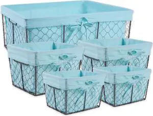 DII Chicken Wire Basket (Set of 5) Aqua