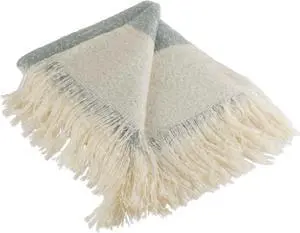 DII Rugby Stripe Acrylic Throw Blue