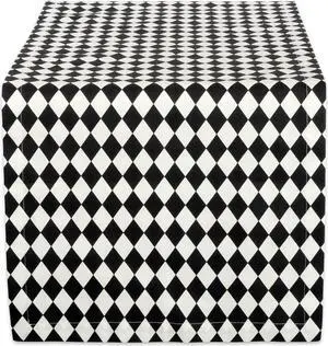 DII Black And Cream Harlequin Print Table Runner