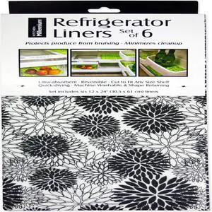 DII Black Dahlia Fridge Liner (Set of 6)