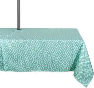 DII Aqua Diamond Outdoor Tablecloth With Zipper