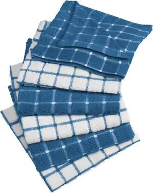 DII Blue Combo Windowpane Dishcloth (Set of 6)