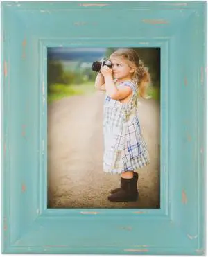 DII  Farmhouse Distressed Picture Frame Blue