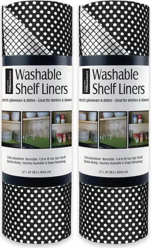 DII Black Dots Shelf Liner (Set of 2)