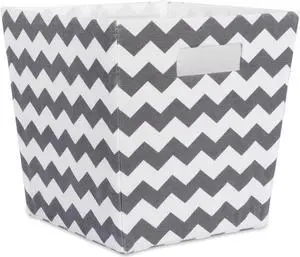 DII Polyester Bin Chevron Gray Trapezoid
