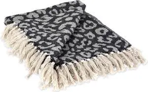 DII Throw Leopard Black