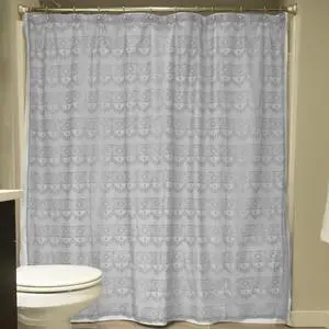 DII Shwr Crtn Lace Diamond Gray