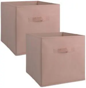 DII Nonwoven Polypropylene Cube Solid Millennial Pink Square  (Set of 2)