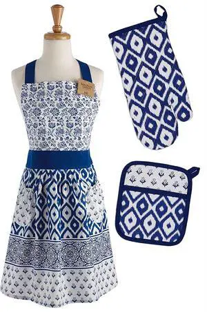 DII Assorted Blue Market Chef (Set of 4)