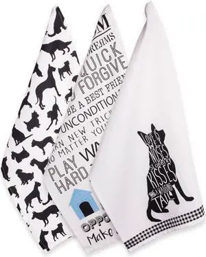 DII Assorted Dog Printed Dishtowel (Set of 3)