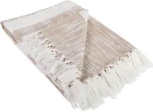 DII Taupe Slub Stripe Throw
