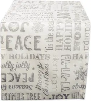 DII Silver Christmas Collage Table Runner
