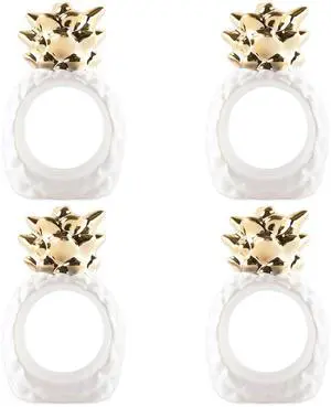 DII Gold Pineapple Napkin Ring (Set of 4)
