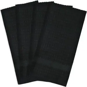 DII Black Solid Waffle Dishtowel (Set of 4)