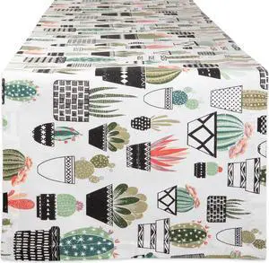 DII Urban Oasis Cactus Print Table Runner