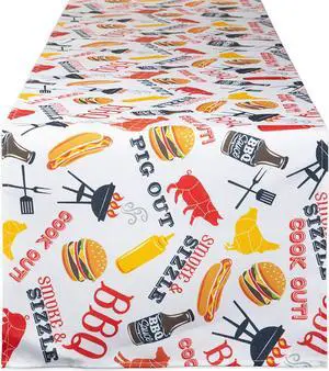 DII Bbq Fun Print Outdoor Table Runner
