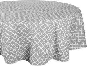 DII Gray Lattice Tablecloth 70 Round
