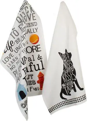 DII Assorted Dog Prints Dishtowel (Set of 2)