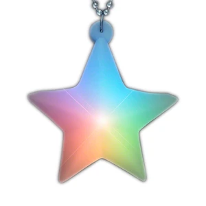 Multicolored Aurora Star Pendant Silver Beaded Necklace Multicolored Aurora Star Pendant Silver Beaded Necklace