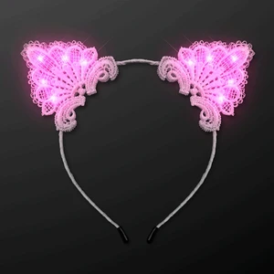 Pink LED Lace Cat Animal Ears Headband Pink LED Lace Cat Animal Ears Headband