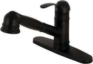 Gourmetier GSC7570WEL Eden Single-Handle Kitchen Faucet with Pull-Out Sprayer, Matte Black