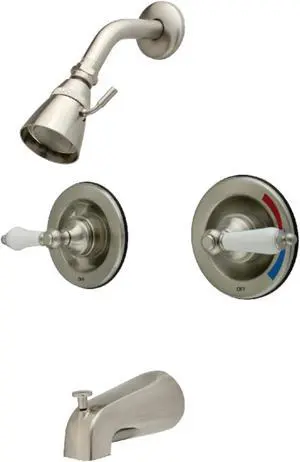 Kingston Brass KB668PL Tub and Shower Faucet, Brushed Nickel
