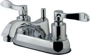 Kingston Brass KS4261DFL 4 in. Centerset Bathroom Faucet, Polished Chrome