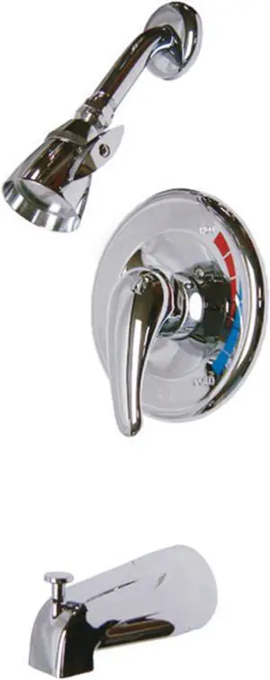 Kingston Brass KB6651LL Tub and Shower Faucet, Polished Chrome