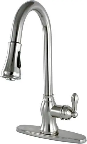 Gourmetier GSY7778ACL American Classic Single-Handle Pull-Down Sprayer Kitchen Faucet, Brushed Nickel
