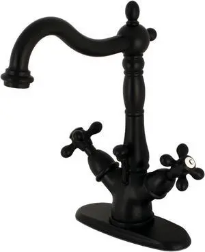 Kingston Brass KS1430AX 4 in. Centerset Bathroom Faucet, Matte Black