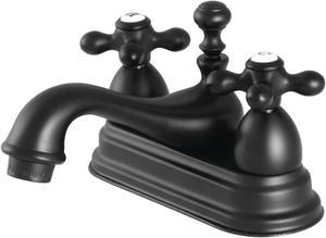 kingston brass ks3600ax restoration 4inch centerset lavatory faucet matte black