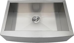 Gourmetier GKTSF30209 Drop-In Stainless Steel Single Bowl Farmhouse Kitchen Sink, Brushed