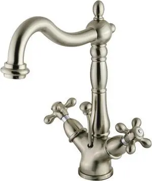 Kingston Brass KS1438AX 4 in. Centerset Bathroom Faucet, Brushed Nickel