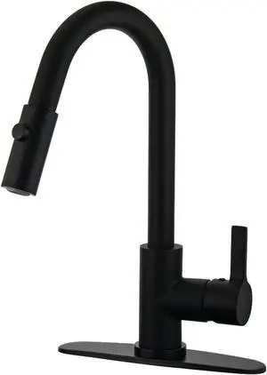 Gourmetier LS8780CTL Continental Single-Handle Pull-Down Kitchen Faucet, Matte Black