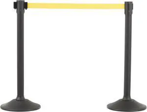 Black post and 6.5' Yellow Belt -  2 pack