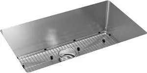 Elkay Crosstown 16 Gauge Stainless Steel, 30-1/2" x 18-1/2" x 10" Single Bowl Undermount Sink Kit